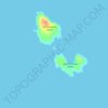 Topografische kaart Ballenas Islands, hoogte, reliëf