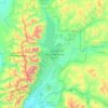 Topografische kaart Grand Teton National Park, hoogte, reliëf