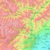Topografische kaart Wenchuan County, hoogte, reliëf