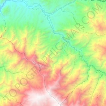 Topografische kaart Marmot, hoogte, reliëf