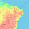 Topografische kaart Região Nordeste, hoogte, reliëf
