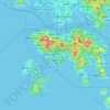 Topografische kaart Hong Kong Island, hoogte, reliëf