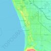 Topografische kaart Redondo Beach, hoogte, reliëf