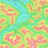Topografische kaart Reutte, hoogte, reliëf