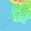 Topografische kaart Cascais e Estoril, hoogte, reliëf