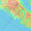 Topografische kaart Alberni-Clayoquot Regional District, hoogte, reliëf