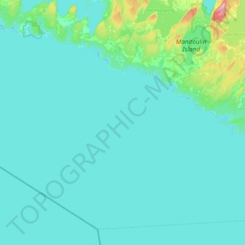 Topografische kaart Central Manitoulin, hoogte, reliëf