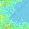 Topografische kaart Suffolk County, hoogte, reliëf