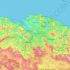 Topografische kaart Vizcaya, hoogte, reliëf