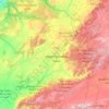 Topografische kaart Province de Khénifra إقليم خنيفرة, hoogte, reliëf