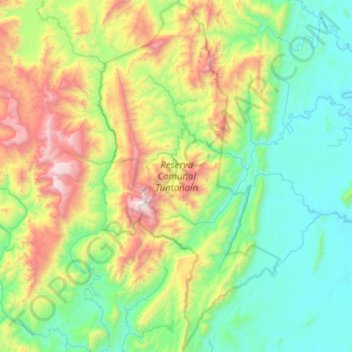 Topografische kaart RCP, hoogte, reliëf