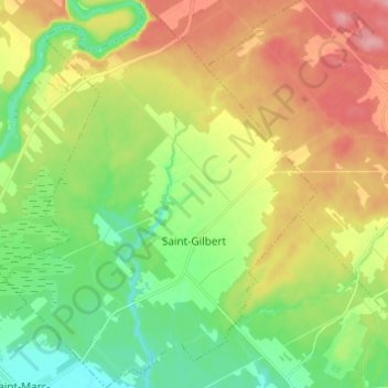 Topografische kaart Saint-Gilbert, hoogte, reliëf