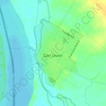 Topografische kaart San Javier, hoogte, reliëf