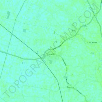 Topografische kaart Donington CP, hoogte, reliëf