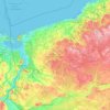 Topografische kaart Woiwodschap West-Pommeren, hoogte, reliëf