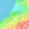Topografische kaart Rabat-Salé-Kénitra ⵔⴱⴰⵟ-ⵙⵍⴰ-ⵇⵏⵉⵟⵔⴰ الرباط-سلا-القنيطرة, hoogte, reliëf