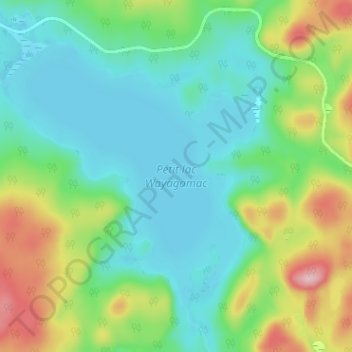 Topografische kaart Petit lac Wayagamac, hoogte, reliëf