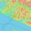Topografische kaart Area F (Cowichan Lake South / Skutz Falls), hoogte, reliëf