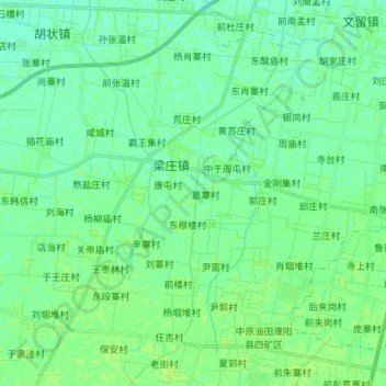 Topografische kaart 梁庄镇, hoogte, reliëf
