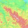 Topografische kaart Thüringer Woud, hoogte, reliëf