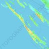 Topografische kaart Dugi otok, hoogte, reliëf