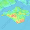 Topografische kaart Isla de Wight, hoogte, reliëf