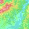 Topografische kaart Pješčanica, hoogte, reliëf