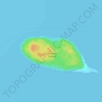 Topografische kaart Gabung Island, hoogte, reliëf