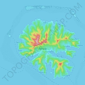 Topografische kaart Taha’a, hoogte, reliëf