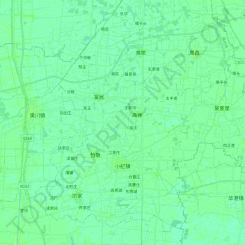 Topografische kaart 小纪镇, hoogte, reliëf