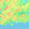 Topografische kaart South East England, hoogte, reliëf