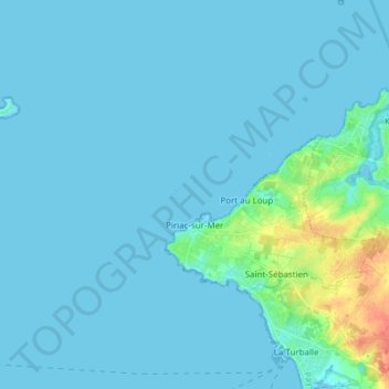 Topografische kaart Piriac-sur-Mer, hoogte, reliëf