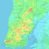Topografische kaart Lisboa, hoogte, reliëf