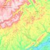 Topografische kaart Back Mountain, hoogte, reliëf