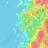 Topografische kaart Seabright, hoogte, reliëf