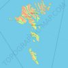 Topografische kaart Faeröer, hoogte, reliëf