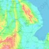 Topografische kaart Lincolnshire, hoogte, reliëf