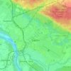 Topografische kaart Dęblin, hoogte, reliëf