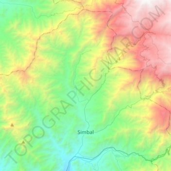 Topografische kaart Simbal, hoogte, reliëf
