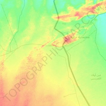 Topografische kaart Taleb Larbi, hoogte, reliëf