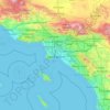 Topografische kaart Condado de Los Ángeles, hoogte, reliëf
