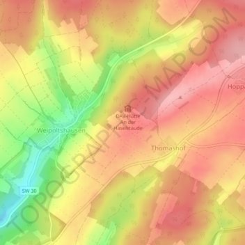 Topografische kaart 97532, hoogte, reliëf