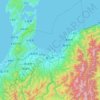 Topografische kaart 富山県, hoogte, reliëf