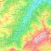 Topografische kaart Val-d'Illiez, hoogte, reliëf