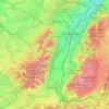 Topografische kaart Metropolitanes Frankreich, hoogte, reliëf