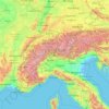 Topografische kaart Alps, hoogte, reliëf