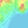 Topografische kaart الحمامات, hoogte, reliëf