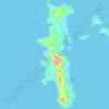 Topografische kaart Lahuy Island, hoogte, reliëf