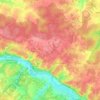 Topografische kaart Faye-d'Anjou, hoogte, reliëf