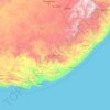 Topografische kaart Oost-Kaap, hoogte, reliëf